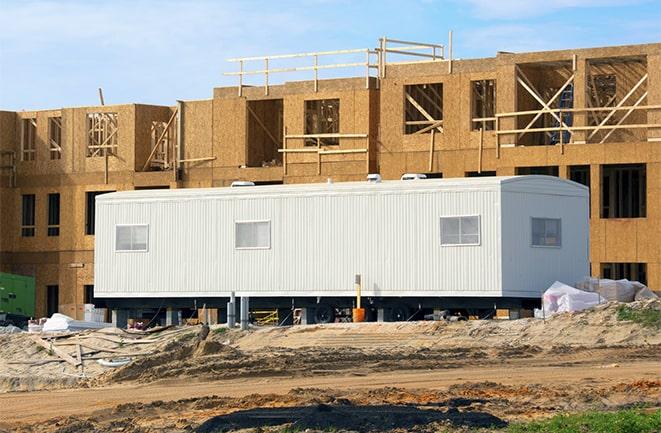 temporary office spaces for rent at a construction site in Lake Forest